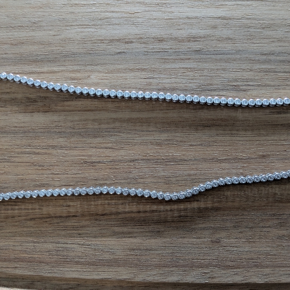 Sterling Silver S925 Tennis Necklace - Picture 4 of 5